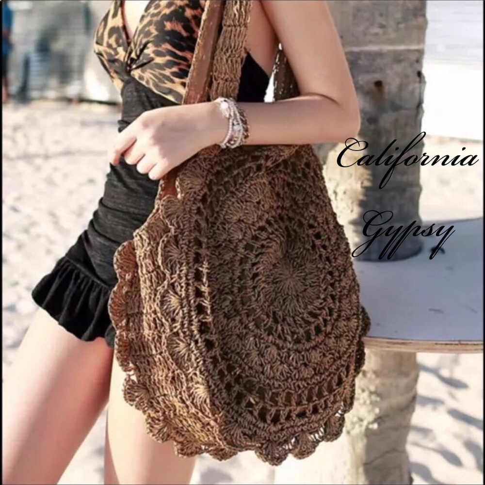 Bohemian hippie beach raffia bag🌸 - Picture 1 of 5